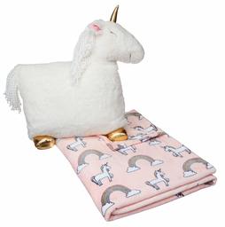 AmazonBasics Kids Bedding Nap Set with Unicorn Pillow and Fleece Throw Blanket