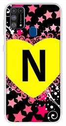 Amazon Brand - Solimo Designer Multicolor Heart Pattern Alphabet-N Printed Soft Back Case Mobile Cover for Samsung Galaxy M31