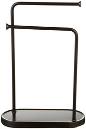 AmazonBasics Double-L Hand Towel Holder and Bathroom Accessories Stand