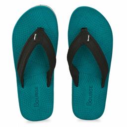 Bourge Men's Canton-56 Sea Green and Black Flip Flops-8 UK (42 EU) (9 US) (Canton-56-08)