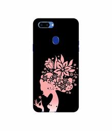 Amazon Brand - Solimo Designer Pink Color Lady Vector 3D Printed Hard Back Case Mobile Cover for Oppo A5