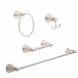 AmazonBasics Classic 4-Piece Set, Satin Nickel