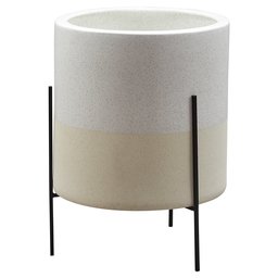 Amazon Brand – Rivet Mid-Century Ceramic Planter with Stand, 18.9