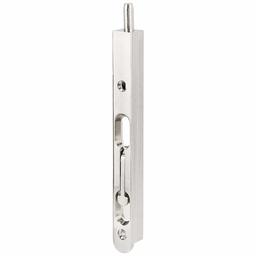 AmazonCommercial Flush Bolt, Zinc, 6-Inch, Satin Nickel Finish