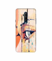 Amazon Brand - Solimo Designer Potrat On Wood 3D Printed Hard Back Case Mobile Cover for OnePlus 7T Pro