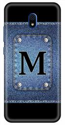 Amazon Brand - Solimo Designer Button Jeans Alphabet-M 3D Printed Hard Back Case Mobile Cover for Xiaomi Redmi 8A