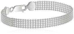 Sterling Silver Five-Row Shot Bead Chain Bracelet, 8