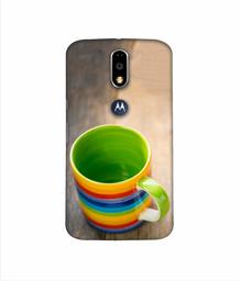 Amazon Brand - Solimo Designer Multicolor Cup 3D Printed Hard Back Case Mobile Cover for Motorola Moto G4 Plus (with Logo Cut)