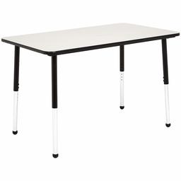 AmazonBasics School Activity Table, Ball Glide Legs, Adjustable Height 19-30 inch (Grey/Black) 30