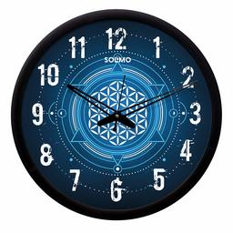 Amazon Brand - Solimo 12-inch Wall Clock - Desginer (Silent Movement, Black Frame), SC-1050