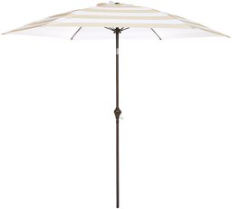 AmazonBasics JC014 Patio Umbrella-9-Foot, Striped Beige/White