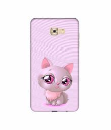 Amazon Brand - Solimo Designer Cute Pink Cat 3D Printed Hard Back Case Mobile Cover for Samsung Galaxy C7 Pro