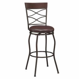 Amazon Brand – Ravenna Home Wood and Metal Detailed Swivel Kitchen Bar Stool, 44.5 Inch Height, Dark Espresso