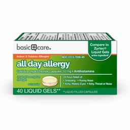 Amazon Basic Care All Day Allergy Relief, Cetirizine Hydrochloride Capsules 10 mg, 40 Count