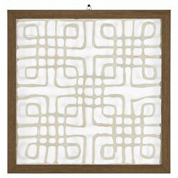 Amazon Brand – Stone & Beam Framed Rustic Geometric Wall Art Decor - 22 x 22 Inches, Brown and White