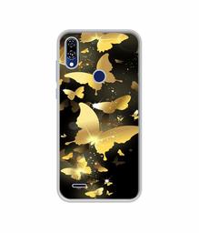 Amazon Brand - Solimo Designer Golden Butterfly Pattern UV Printed Soft Back Case Mobile Cover for Gionee F10