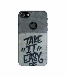 Amazon Brand - Solimo Designer Take It Easy UV Printed Soft Back Case Mobile Cover for Apple iPhone 7 (Logo Cut)