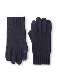 Thirty Five Kent Men's Cashmere Solid Knit Touch Tech Gloves, Navy