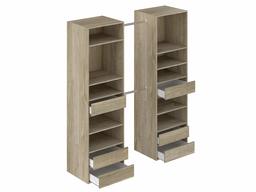 Amazon Brand - Movian Idro 2-Column Open Wardrobe, 177 x 48 x 200cm, Light Brown Oak-Effect