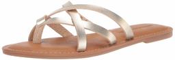 Amazon Essentials vrouwen Strappy Slide Flat Sandaal,Goud,13 UK