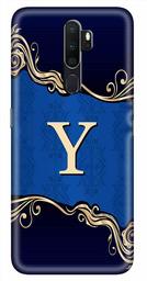 Amazon Brand - Solimo Designer Blue Pattern Alphabet-Y 3D Printed Hard Back Case Mobile Cover for Oppo A5 (2020)