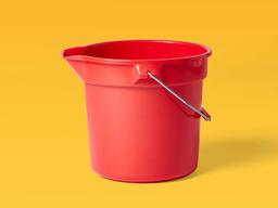 AmazonCommercial 14 Quart Plastic Cleaning Bucket, Red - 6-pack (Renewed)