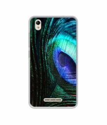 Amazon Brand - Solimo Designer Peacock Feather UV Printed Soft Back Case Mobile Cover for Lava Z60