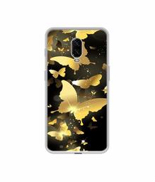 Amazon Brand - Solimo Designer Golden Butterfly Pattern UV Printed Soft Back Case Mobile Cover for OnePlus 6T