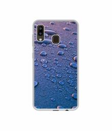 Amazon Brand - Solimo Designer Water Drops UV Printed Soft Back Case Mobile Cover for Samsung Galaxy A20