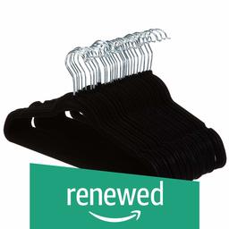 AmazonBasics Velvet Suit Hangers - 30-Pack, Black (Renewed)