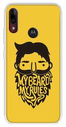 Amazon Brand - Solimo Designer Multicolor My Beard My Rules Printed Soft Back Case Mobile Cover for Motorola Moto E6s / Motorola Moto E6 Plus