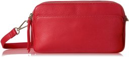 Amazon Brand - The Fix Alexandria bolsa cruzada de piel, Alexandria Bolso cruzado de piel, Rojo, Una talla