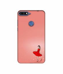 Amazon Brand - Solimo Designer Red Dress Lady 3D Printed Hard Back Case Mobile Cover for Huawei Honor 7A