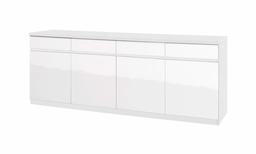 Movian Atran 4-Drawer Chest, 220 x 84 x 50cm, High Gloss White Colour