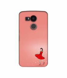 Amazon Brand - Solimo Designer Red Dress Lady 3D Printed Hard Back Case Mobile Cover for LG Nexus 5X