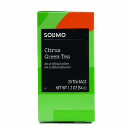 Amazon Brand - Solimo Citrus Green Tea Bags, 20 Count