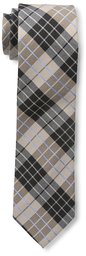 Franklin Tailored Men's Wool Plaid Tie, Tan