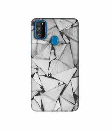 Amazon Brand - Solimo Designer Wooden Triangles 3D Printed Hard Back Case Mobile Cover for Samsung Galaxy M21 / M30s