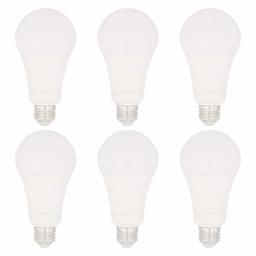 AmazonBasics 100 W equivalente, blanco suave, no regulable, vida útil de 15.000 horas, cumple con CEC, bombillas LED A21 | 6 unidades