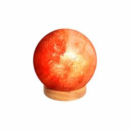 AmazonBasics Natural Himalayan Salt Lamp, Wood Base with Dimmer Switch - Sphere Shape, Crystal Pink