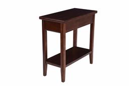 Phoenix Home Tilburg Chair-Side Solid-Wood End Table with Bottom Shelf, Caramel Latte