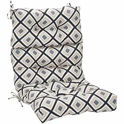 Amazon Basics Tufted Outdoor High Back Patio Chair Cushion- Black Geo