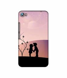 Amazon Brand - Solimo Designer Kiss-ing Couple 3D Printed Hard Back Case Mobile Cover for Micromax Canvas Fire 4 A107