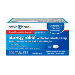 Basic Care Allergy Relief Loratadine Tablets, 300 Count