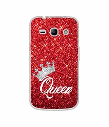 Amazon Brand - Solimo Designer Queen On Red Glitter UV Printed Soft Back Case Mobile Cover for Samsung Galaxy J1