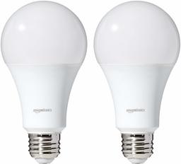 AmazonBasics 100 Watt Equivalent, Daylight, Dimmable, A21 LED Light Bulb | 2-Pack (Renewed)