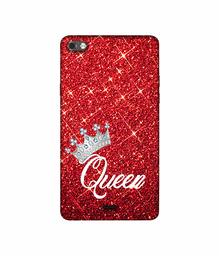 Amazon Brand - Solimo Designer Queen On Red Glitter 3D Printed Hard Back Case Mobile Cover for Micromax Canvas Sliver 5 Q450