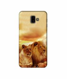 Amazon Brand - Solimo Designer Lion with Lioness 3D Printed Hard Back Case Mobile Cover for Samsung Galaxy J6 Plus