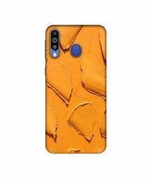 Amazon Brand - Solimo Designer Yellow Texture Wall 3D Printed Hard Back Case Mobile Cover for Samsung Galaxy M21