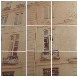 Modern 9-Piece Mural of White Paris Building